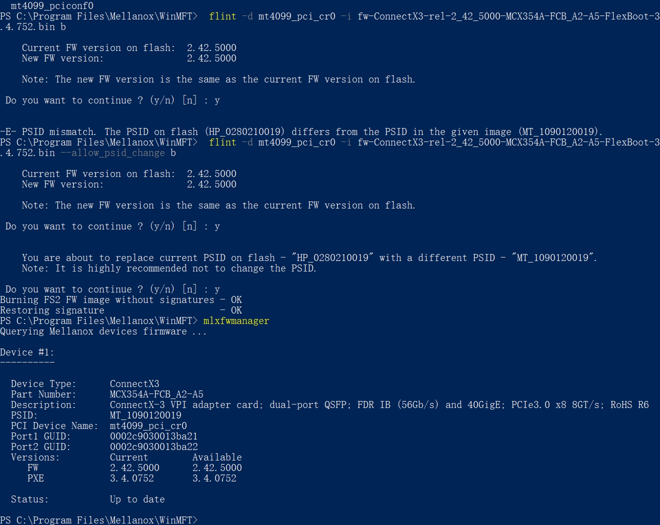 图片[5]|HP MCX354A 649281-B21 刷写 Mellanox MCX354A FCBT 固件 / 切换以太网模式教程|牧之笔记 | 世界不应有局限