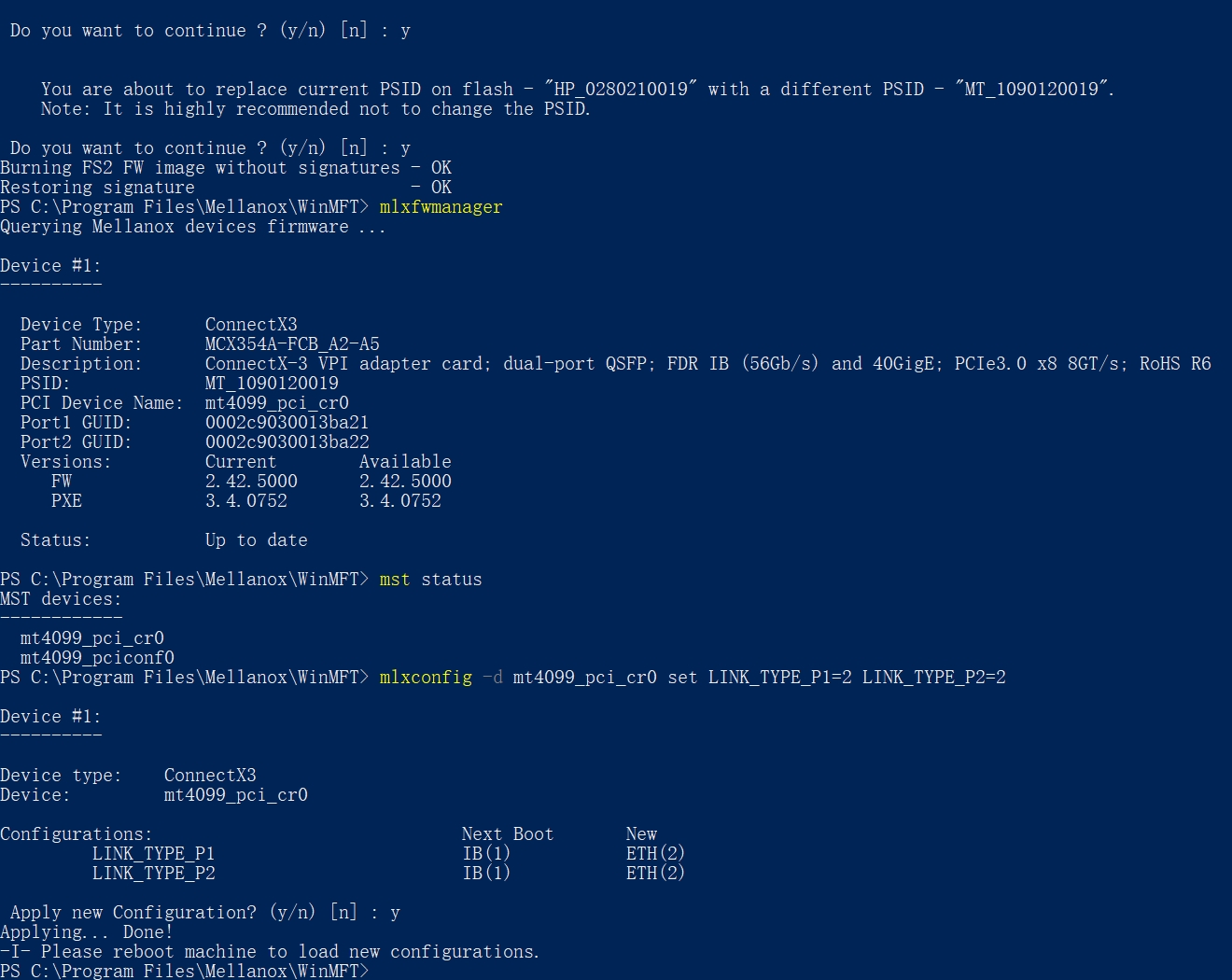 图片[6]|HP MCX354A 649281-B21 刷写 Mellanox MCX354A FCBT 固件 / 切换以太网模式教程|牧之笔记 | 世界不应有局限